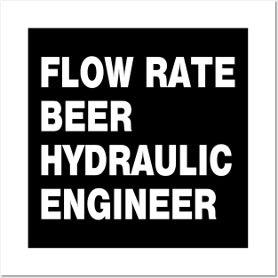 Hydraulic Engineer White Text Posters and Art